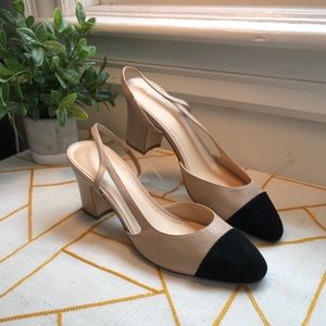 Ivanka Trump “Liah” Tan Leather Toecap Pumps